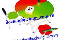 BỘ BÀN HÌNH BÁN NGUYỆT GHẾ QUẢ LÁ-BG01