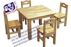 BỘ BÀN GHẾ GỖ THÔNG HÌNH VUÔNG-BG42