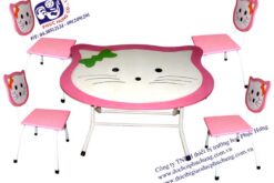 BỘ BÀN GHẾ HÌNH MÈO KÍT TY CHÂN SẮT-BG05B