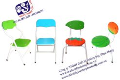 GHẾ MẪU GIÁO MẶT GỖ CHÂN SẮT-BG22