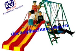 XÍCH ĐU CHỮ A CÓ THANG LEO VÀ CẦU TRƯỢT ĐÔI-PH606