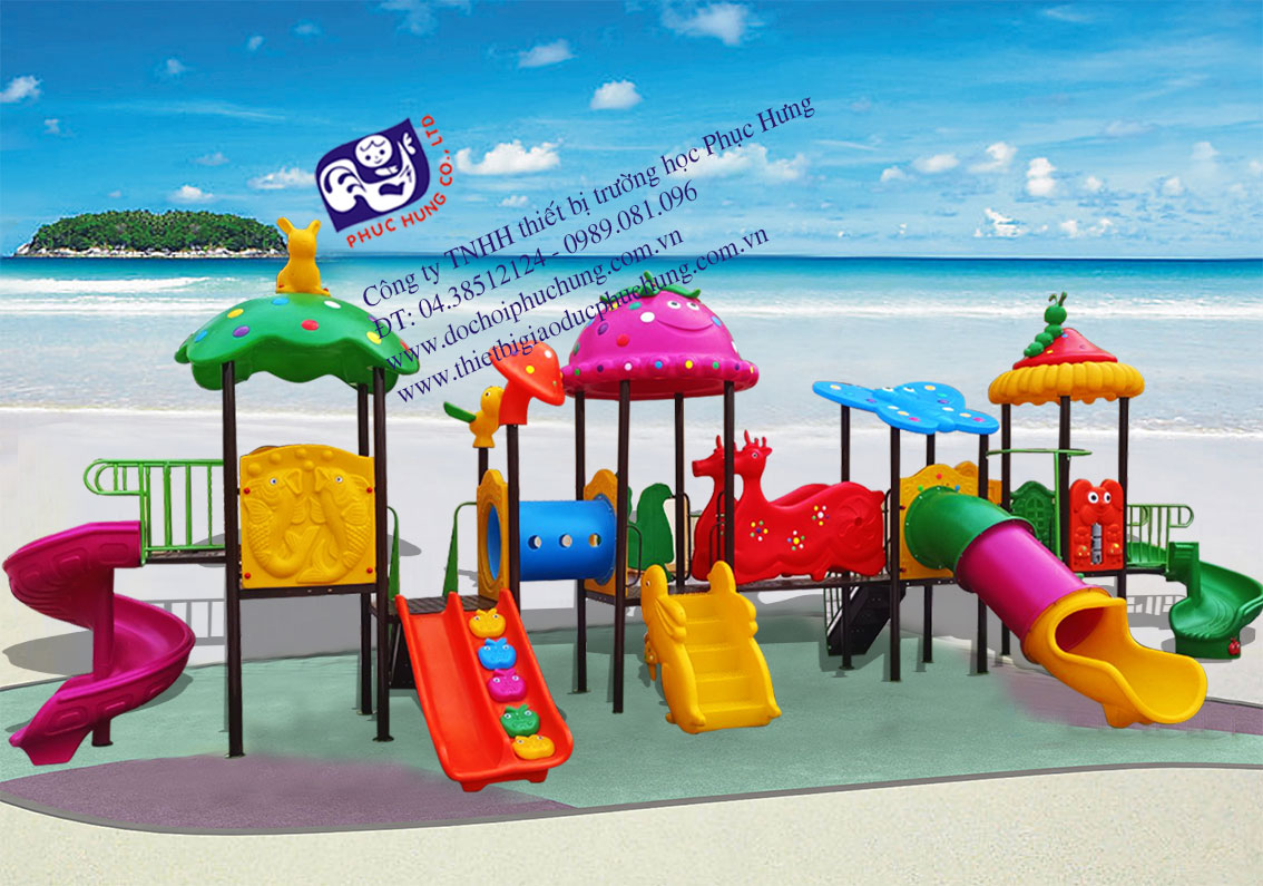 1-khu-vui-choi-lien-hoan-8-khoi Bộ liên hoàn cầu trượt đa năng