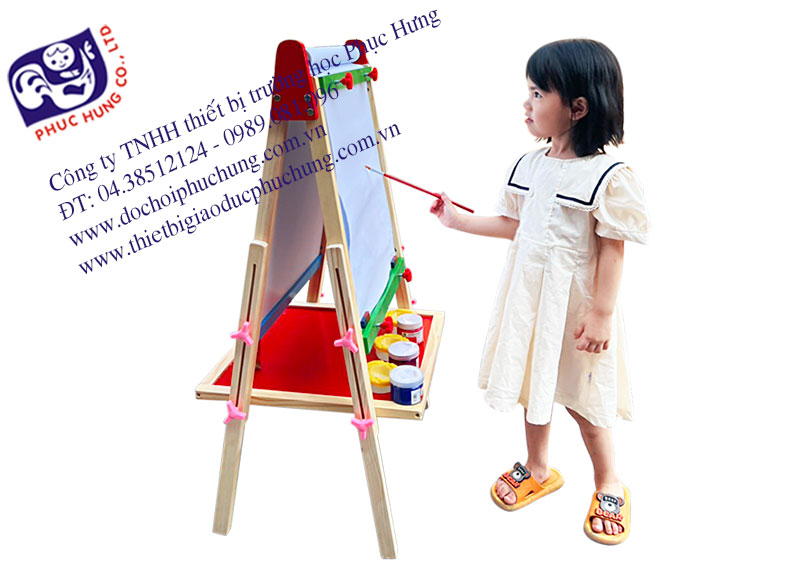 Giá-vẽ-mầm-non-gỗ-2-mặt Giá vẽ mầm non