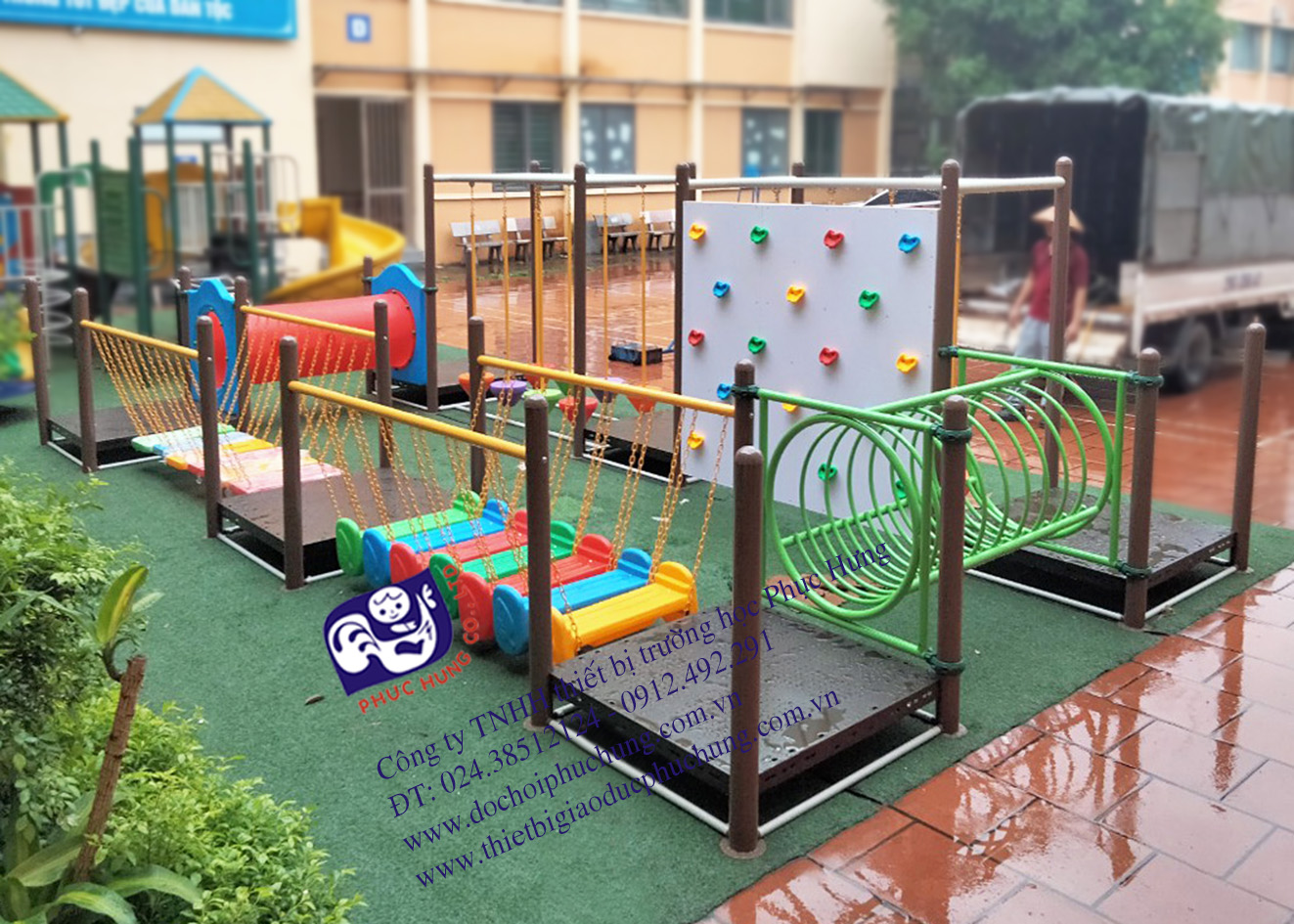 Bộ liên hoàn ống chui, leo núi, cầu dao động 2